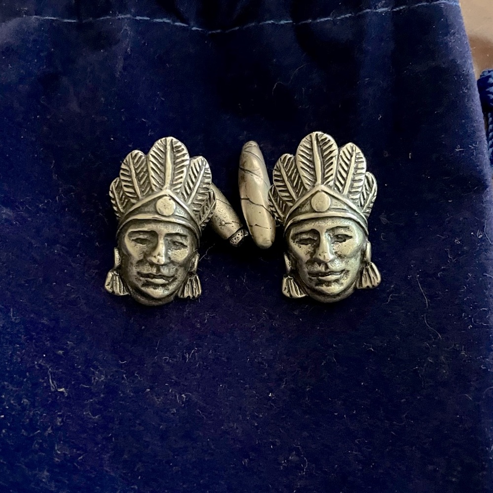Indian Head Sterling Cufflinks